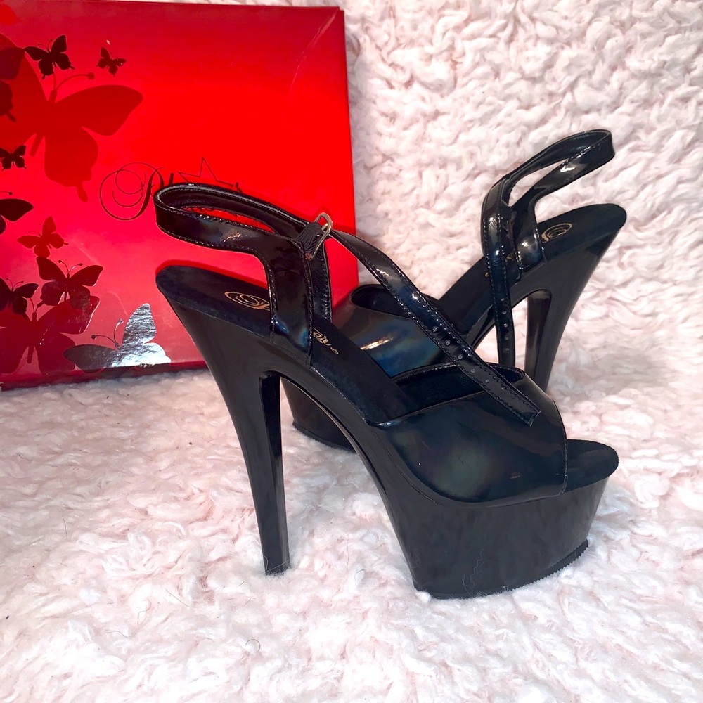 Pleaser Black Platform Dancer Shoes SZ 7